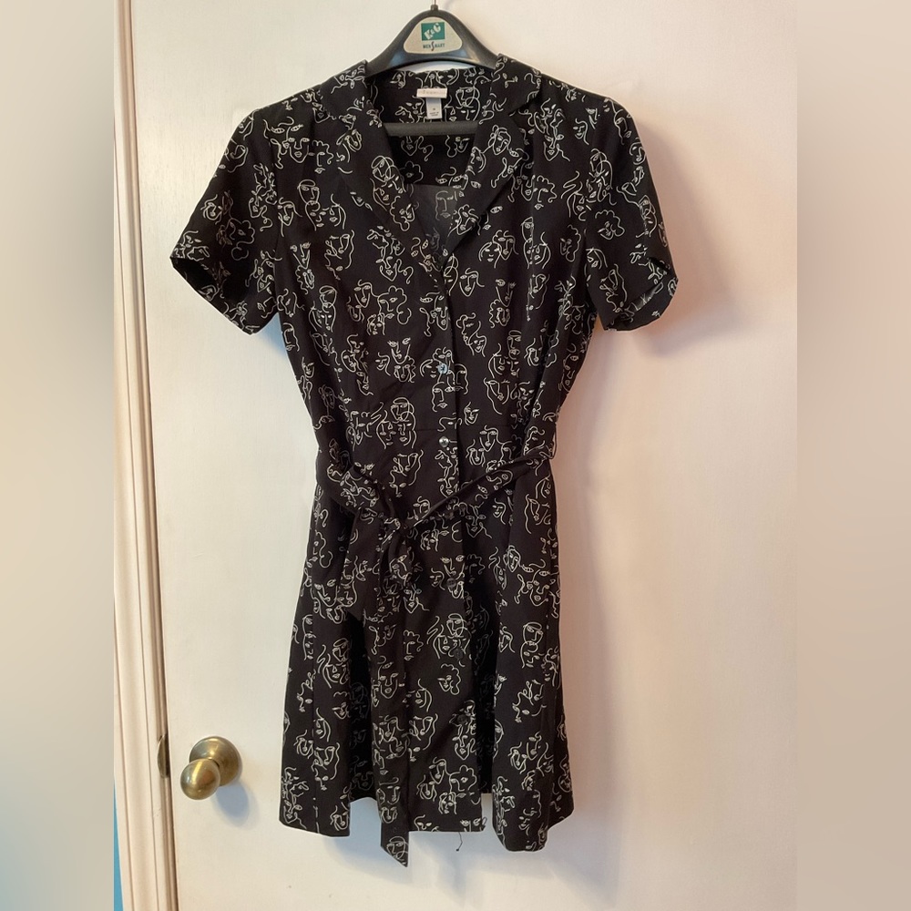 A New Day Black Dress with Faces.
